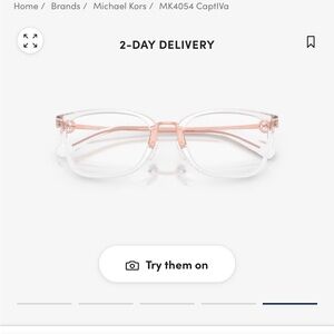 Michael Kors Transparent and gold Glasses frame.
